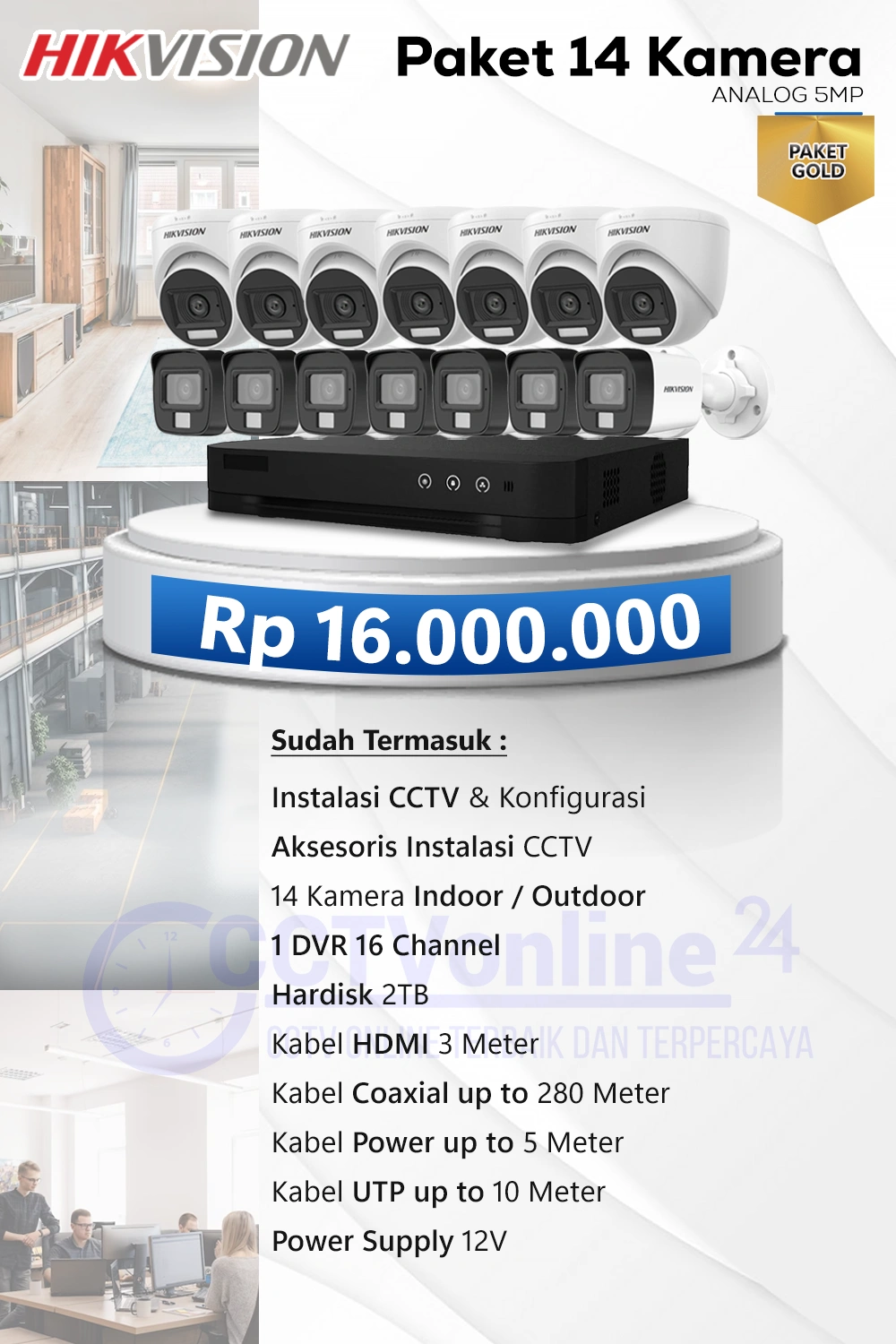 Paket 14 HIK kamera analog 5mp