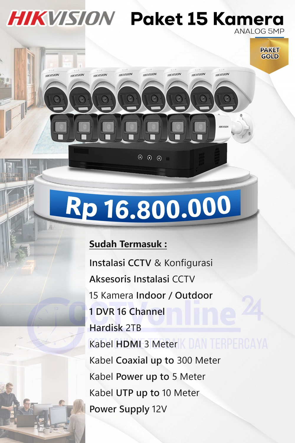 Paket 15 HIK kamera analog 5mp