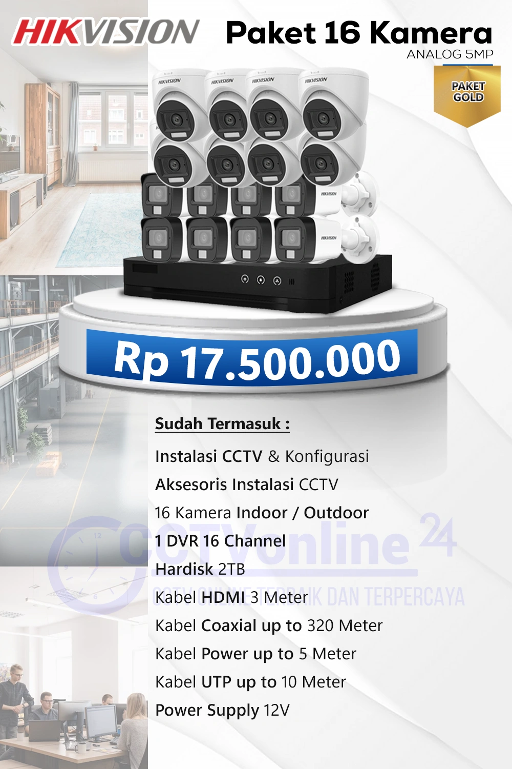 Paket 16 HIK kamera analog 5mp