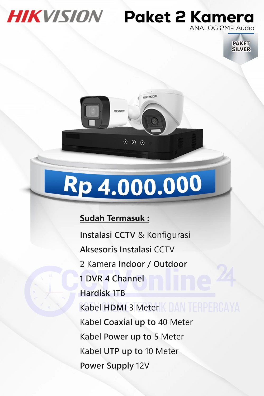 Paket 2 HIK kamera analog 2mp audio
